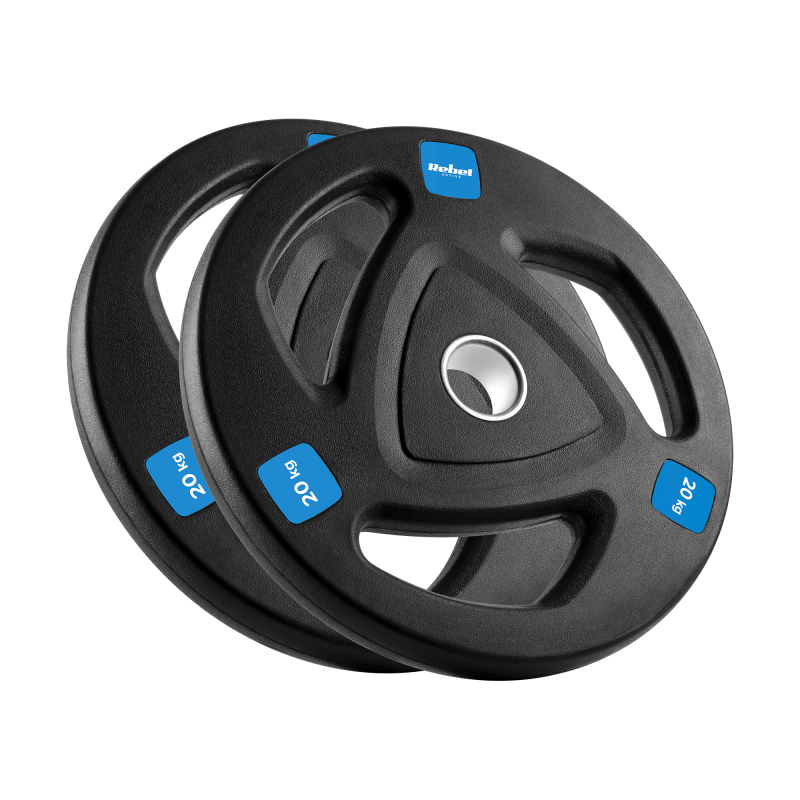 Obciążenie żeliwne olimpijskie gumowane zestaw 2x20kg, otwór 51mm , REBEL ACTIVE