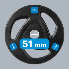 Zestaw obciążeń żeliwnych gumowanych 2x20kg, otwór olimpijski 51mm, REBEL ACTIVE