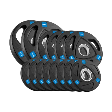 Obciążenie żeliwne olimpijskie gumowane zestaw 30kg ( 8x1.25kg + 4x2.5kg + 2x5kg ), otwór 51mm , REBEL ACTIVE