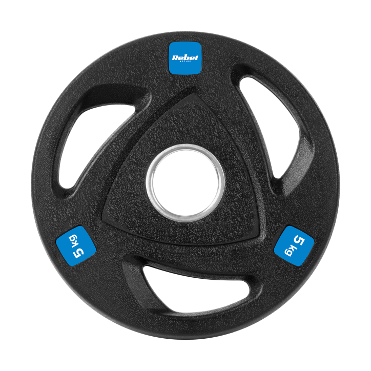 Zestaw obciążeń żeliwnych gumowanych 30kg ( 8x1.25kg + 4x2.5kg + 2x5kg ), otwór olimpijski 51mm, REBEL ACTIVE Zestaw obciążeń żeliwnych gumowanych 30kg ( 8x1.25kg + 4x2.5kg + 2x5kg ), otwór olimpijski 51mm, REBEL ACTIVE