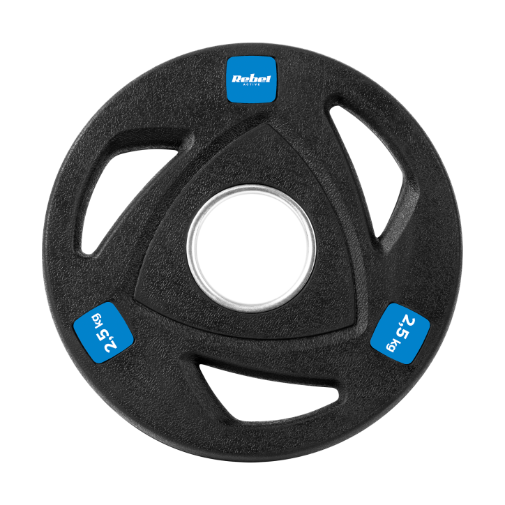 Zestaw obciążeń żeliwnych gumowanych 30kg ( 8x1.25kg + 4x2.5kg + 2x5kg ), otwór olimpijski 51mm, REBEL ACTIVE Zestaw obciążeń żeliwnych gumowanych 30kg ( 8x1.25kg + 4x2.5kg + 2x5kg ), otwór olimpijski 51mm, REBEL ACTIVE