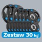 Zestaw obciążeń żeliwnych gumowanych 30kg ( 8x1.25kg + 4x2.5kg + 2x5kg ), otwór olimpijski 51mm, REBEL ACTIVE Zestaw obciążeń żeliwnych gumowanych 30kg ( 8x1.25kg + 4x2.5kg + 2x5kg ), otwór olimpijski 51mm, REBEL ACTIVE