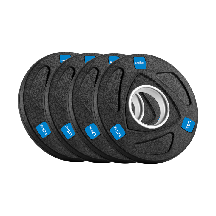 Zestaw obciążeń żeliwnych gumowanych 4x1.25kg, otwór olimpijski 51mm, REBEL ACTIVE Zestaw obciążeń żeliwnych gumowanych 4x1.25kg, otwór olimpijski 51mm, REBEL ACTIVE