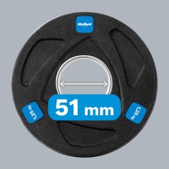 Zestaw obciążeń żeliwnych gumowanych 4x1.25kg, otwór olimpijski 51mm, REBEL ACTIVE