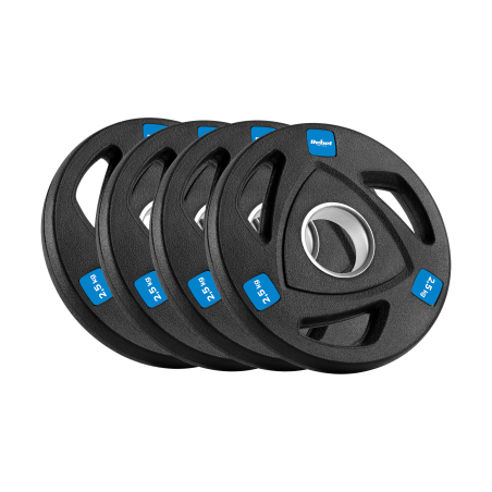 Zestaw obciążeń żeliwnych gumowanych 4x2.5kg, otwór olimpijski 51mm, REBEL ACTIVE
