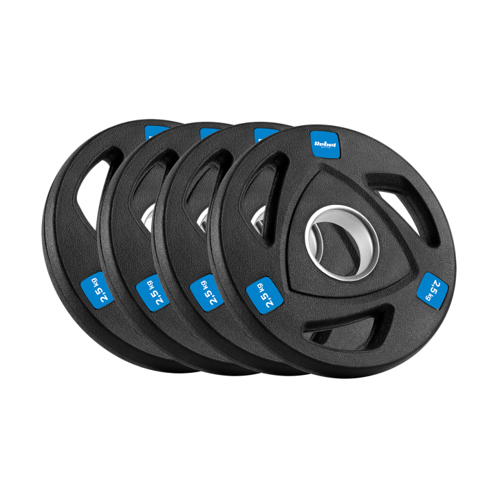 Zestaw obciążeń żeliwnych gumowanych 4x2.5kg, otwór olimpijski 51mm, REBEL ACTIVE Zestaw obciążeń żeliwnych gumowanych 4x2.5kg, otwór olimpijski 51mm, REBEL ACTIVE