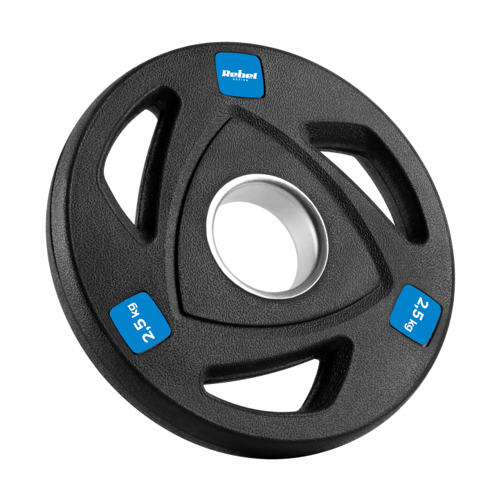 Zestaw obciążeń żeliwnych gumowanych 4x2.5kg, otwór olimpijski 51mm, REBEL ACTIVE Zestaw obciążeń żeliwnych gumowanych 4x2.5kg, otwór olimpijski 51mm, REBEL ACTIVE