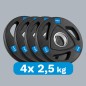 Zestaw obciążeń żeliwnych gumowanych 4x2.5kg, otwór olimpijski 51mm, REBEL ACTIVE Zestaw obciążeń żeliwnych gumowanych 4x2.5kg, otwór olimpijski 51mm, REBEL ACTIVE