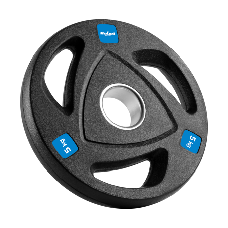 Zestaw obciążeń żeliwnych gumowanych 4x5kg, otwór olimpijski 51mm, REBEL ACTIVE