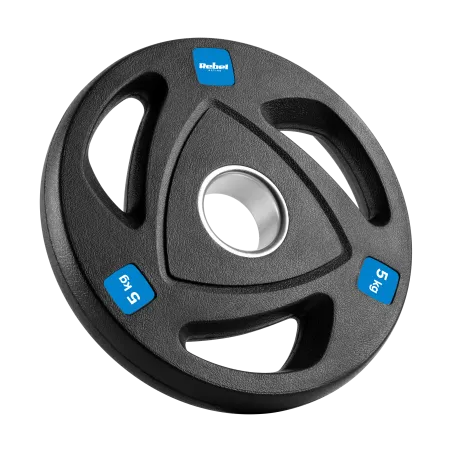 Zestaw obciążeń żeliwnych gumowanych 4x5kg, otwór olimpijski 51mm, REBEL ACTIVE