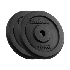 Obciążenie żeliwne zestaw 2x10kg, otwór 31mm, talerz klasyczny, REBEL ACTIVE