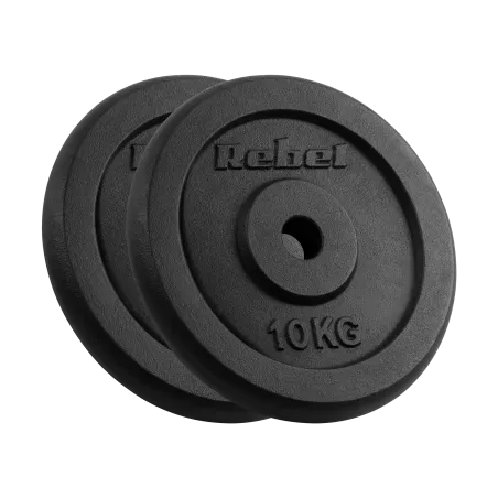 Obciążenie żeliwne zestaw 2x10kg, otwór 31mm, talerz klasyczny, REBEL ACTIVE