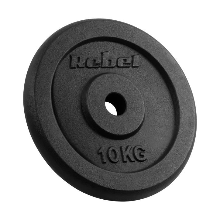Zestaw obciążeń żeliwnych 2x10kg, otwór 31mm, talerz klasyczny, REBEL ACTIVE Zestaw obciążeń żeliwnych 2x10kg, otwór 31mm, talerz klasyczny, REBEL ACTIVE