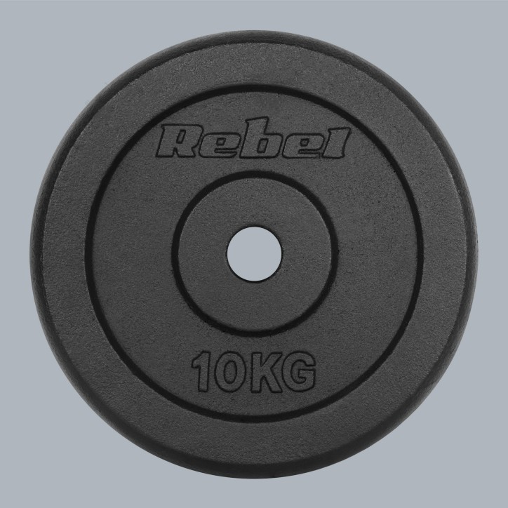 Zestaw obciążeń żeliwnych 2x10kg, otwór 31mm, talerz klasyczny, REBEL ACTIVE Zestaw obciążeń żeliwnych 2x10kg, otwór 31mm, talerz klasyczny, REBEL ACTIVE