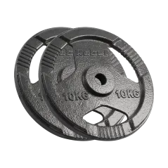 Obciążenie żeliwne zestaw 2x10kg, otwór 31mm, talerz z uchwytami, REBEL ACTIVE