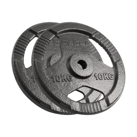 Obciążenie żeliwne zestaw 2x10kg, otwór 31mm, talerz z uchwytami, REBEL ACTIVE