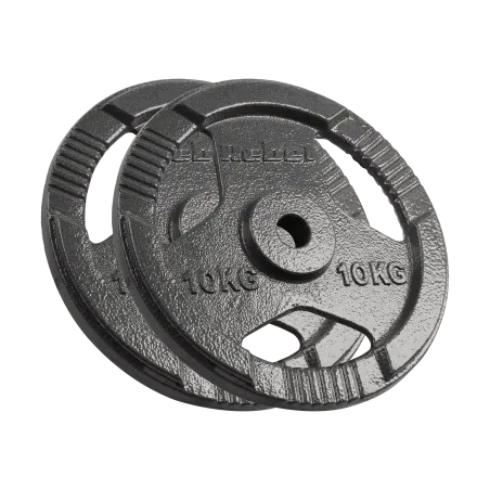 Obciążenie żeliwne zestaw 2x10kg, otwór 31mm, talerz z uchwytami, REBEL ACTIVE