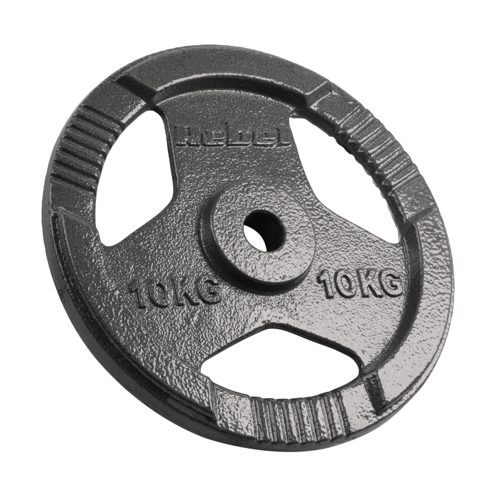 Zestaw obciążeń żeliwnych 2x10kg, otwór 31mm, talerz z uchwytami, REBEL ACTIVE Zestaw obciążeń żeliwnych 2x10kg, otwór 31mm, talerz z uchwytami, REBEL ACTIVE