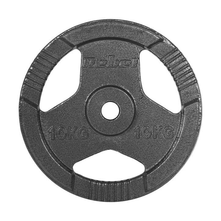 Zestaw obciążeń żeliwnych 2x10kg, otwór 31mm, talerz z uchwytami, REBEL ACTIVE Zestaw obciążeń żeliwnych 2x10kg, otwór 31mm, talerz z uchwytami, REBEL ACTIVE