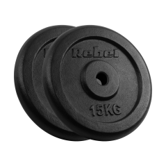 Obciążenie żeliwne zestaw 2x15kg, otwór 31mm, talerz klasyczny, REBEL ACTIVE