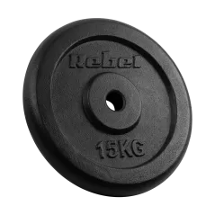Zestaw obciążeń żeliwnych 2x15kg, otwór 31mm, talerz klasyczny, REBEL ACTIVE