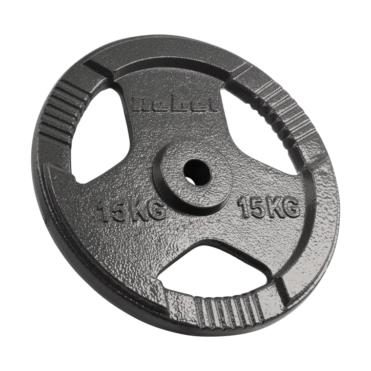 Zestaw obciążeń żeliwnych 2x15kg, otwór 31mm, talerz z uchwytami, REBEL ACTIVE Zestaw obciążeń żeliwnych 2x15kg, otwór 31mm, talerz z uchwytami, REBEL ACTIVE