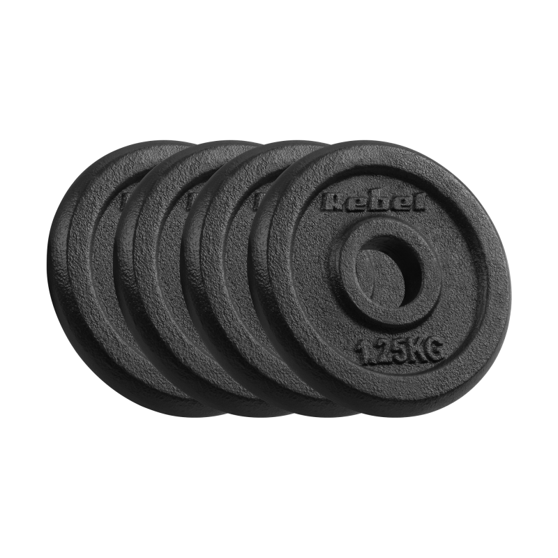 Obciążenie żeliwne zestaw 4x1.25kg, otwór 31mm, talerz klasyczny, REBEL ACTIVE