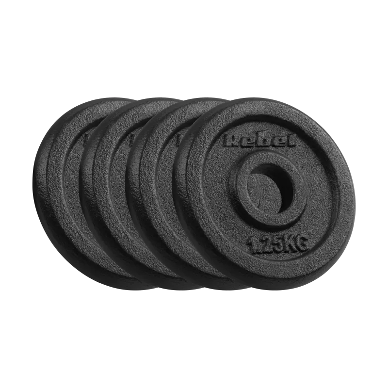 Zestaw obciążeń żeliwnych 4x1.25kg, otwór 31mm, talerz klasyczny, REBEL ACTIVE
