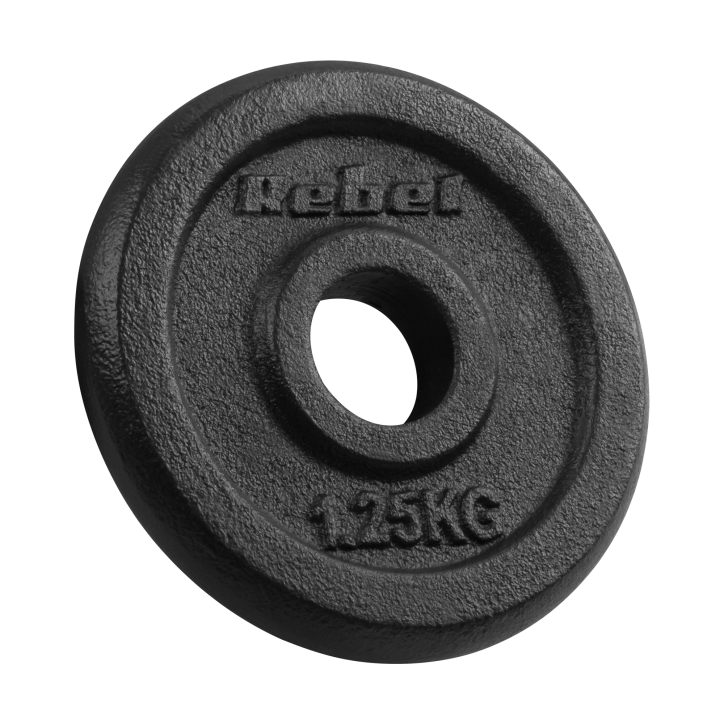 Zestaw obciążeń żeliwnych 4x1.25kg, otwór 31mm, talerz klasyczny, REBEL ACTIVE Zestaw obciążeń żeliwnych 4x1.25kg, otwór 31mm, talerz klasyczny, REBEL ACTIVE