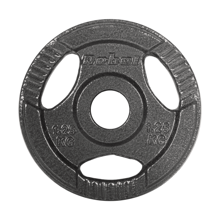 Zestaw obciążeń żeliwnych 4x1.25kg, otwór 31mm, talerz z uchwytami, REBEL ACTIVE Zestaw obciążeń żeliwnych 4x1.25kg, otwór 31mm, talerz z uchwytami, REBEL ACTIVE