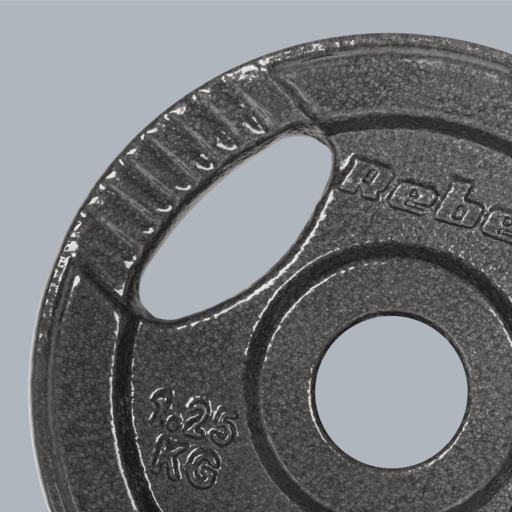 Zestaw obciążeń żeliwnych 4x1.25kg, otwór 31mm, talerz z uchwytami, REBEL ACTIVE Zestaw obciążeń żeliwnych 4x1.25kg, otwór 31mm, talerz z uchwytami, REBEL ACTIVE