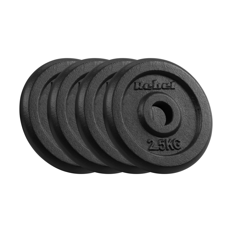 Obciążenie żeliwne zestaw 4x2.5kg, otwór 31mm, talerz klasyczny, REBEL ACTIVE