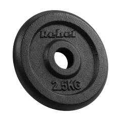 Zestaw obciążeń żeliwnych 4x2.5kg, otwór 31mm, talerz klasyczny, REBEL ACTIVE