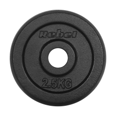 Zestaw obciążeń żeliwnych 4x2.5kg, otwór 31mm, talerz klasyczny, REBEL ACTIVE