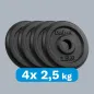 Zestaw obciążeń żeliwnych 4x2.5kg, otwór 31mm, talerz klasyczny, REBEL ACTIVE