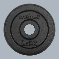 Zestaw obciążeń żeliwnych 4x2.5kg, otwór 31mm, talerz klasyczny, REBEL ACTIVE