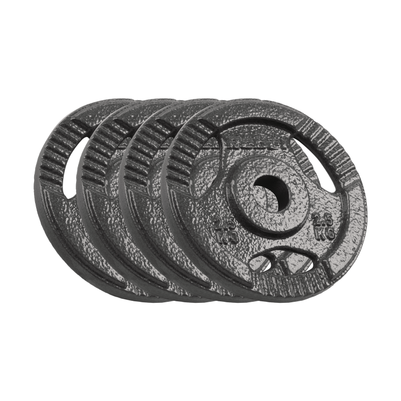 Obciążenie żeliwne zestaw 4x2.5kg, otwór 31mm, talerz z uchwytami, REBEL ACTIVE