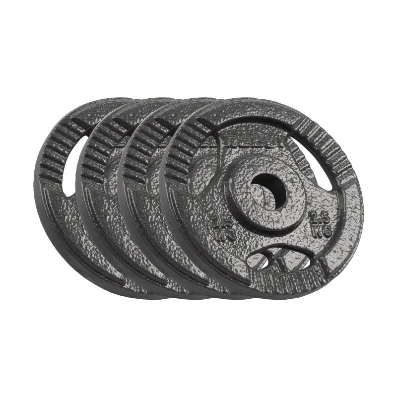 Obciążenie żeliwne zestaw 4x2.5kg, otwór 31mm, talerz z uchwytami, REBEL ACTIVE Obciążenie żeliwne zestaw 4x2.5kg, otwór 31mm, talerz z uchwytami, REBEL ACTIVE