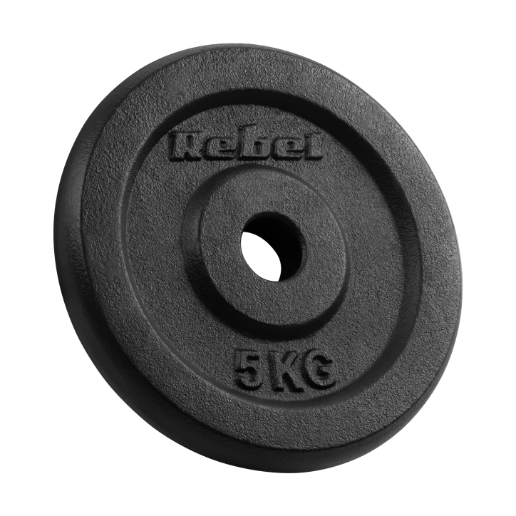 Zestaw obciążeń żeliwnych 4x5kg, otwór 31mm, talerz klasyczny, REBEL ACTIVE Zestaw obciążeń żeliwnych 4x5kg, otwór 31mm, talerz klasyczny, REBEL ACTIVE