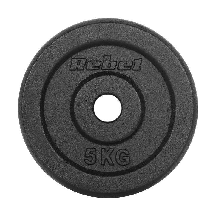 Zestaw obciążeń żeliwnych 4x5kg, otwór 31mm, talerz klasyczny, REBEL ACTIVE Zestaw obciążeń żeliwnych 4x5kg, otwór 31mm, talerz klasyczny, REBEL ACTIVE