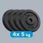 Zestaw obciążeń żeliwnych 4x5kg, otwór 31mm, talerz klasyczny, REBEL ACTIVE