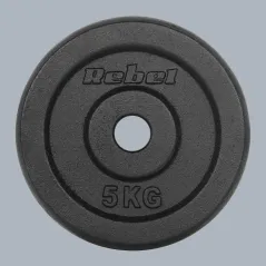 Zestaw obciążeń żeliwnych 4x5kg, otwór 31mm, talerz klasyczny, REBEL ACTIVE