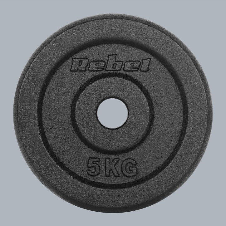 Zestaw obciążeń żeliwnych 4x5kg, otwór 31mm, talerz klasyczny, REBEL ACTIVE Zestaw obciążeń żeliwnych 4x5kg, otwór 31mm, talerz klasyczny, REBEL ACTIVE
