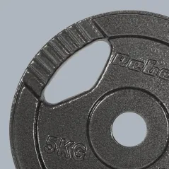 Zestaw obciążeń żeliwnych 4x5kg, otwór 31mm, talerz z uchwytami, REBEL ACTIVE