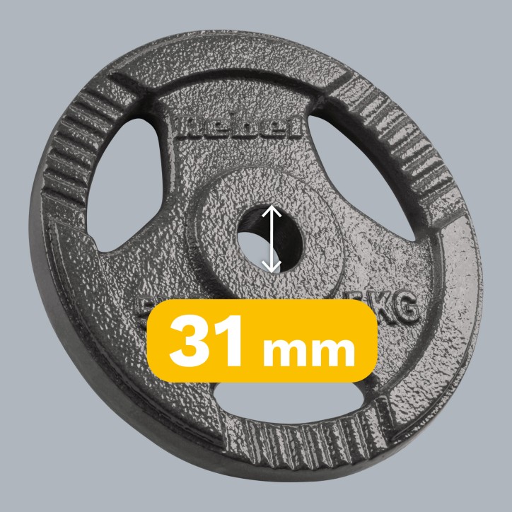Zestaw obciążeń żeliwnych 4x5kg, otwór 31mm, talerz z uchwytami, REBEL ACTIVE Zestaw obciążeń żeliwnych 4x5kg, otwór 31mm, talerz z uchwytami, REBEL ACTIVE