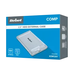 Obudowa dysku 2,5" SATA USB C 3.1 Rebel przeźroczysta