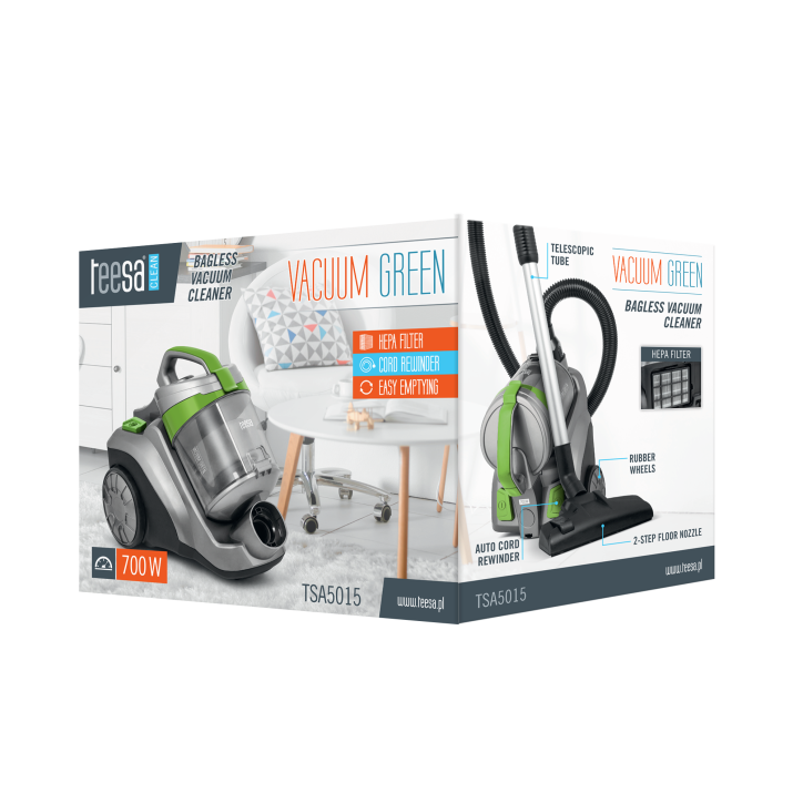 Odkurzacz bezworkowy TEESA VACUUM GREEN Odkurzacz bezworkowy TEESA VACUUM GREEN
