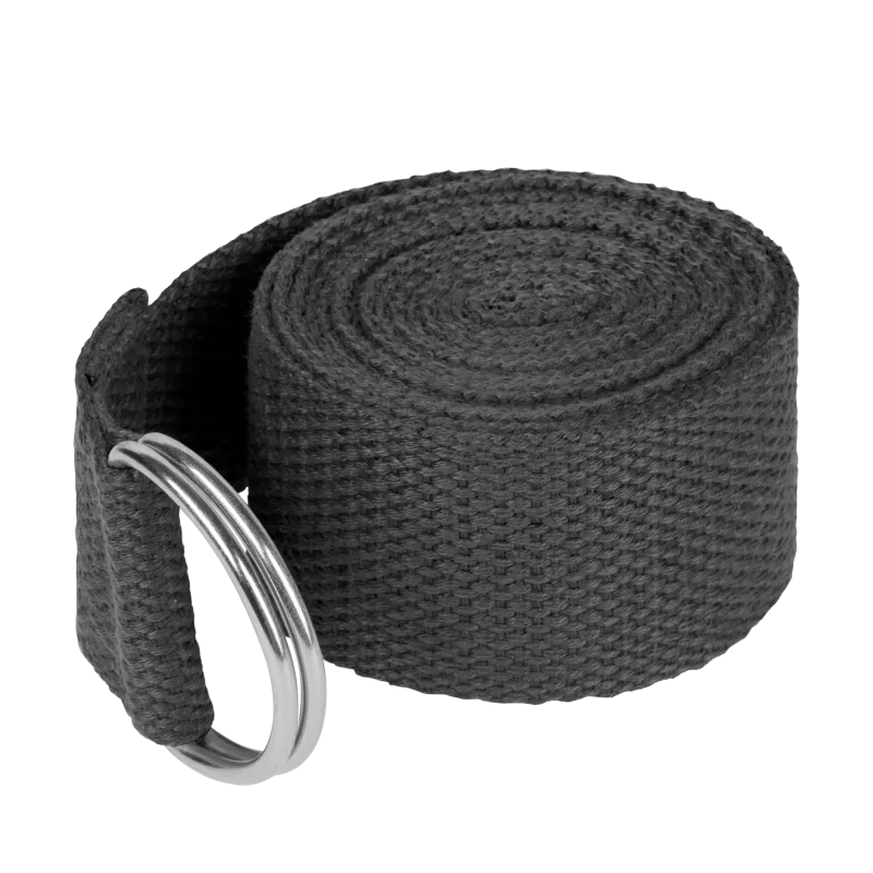 Pasek do jogi, taśma do ćwiczeń, czarna, REBEL ACTIVE