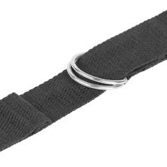 Pasek do jogi, taśma do ćwiczeń, czarna, REBEL ACTIVE