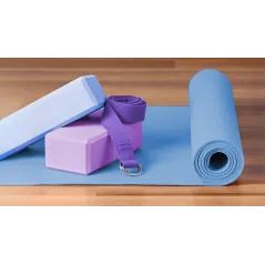 Pasek do jogi, taśma do ćwiczeń, fioletowa, REBEL ACTIVE